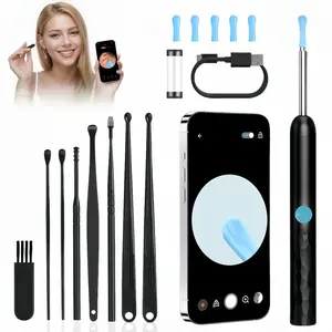 Visual Ear Cleaning Tool with Built-In Battery, 5 Replaceable Silicone Tips, WiFi Connection to Mobile Phone, Portable Design
