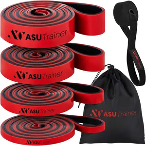 ASU Trainer Set of 4 Pull Up Assistance Bands for Serious Strength Training Elastic Resistance Band Set