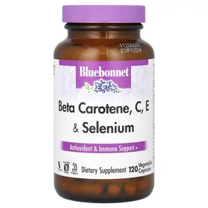 Bluebonnet Nutrition Beta Carotene, C, E & Selenium, 120 Vegetable Capsules