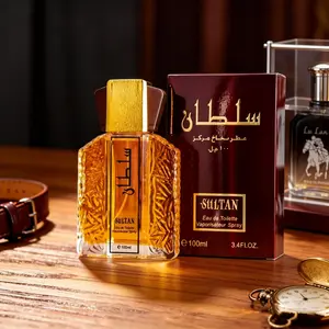 SULTAN Arabian Men's Paraben-Free EDP Spray, 3.4Oz (100ml) Long-Lasting Perfume with Rose, Citrus Blend, Vetiver, Suede, Amber & Wood Notes, Ideal for Date Nights, Gift for Boyfriends