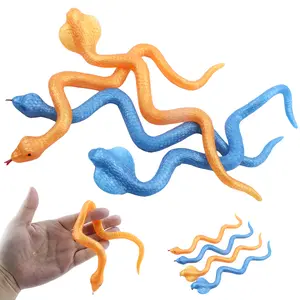 4 Pieces Plastic Toy Snakes， Bulk Rain Forest Rubber Mini Snake ，easter party favor gift easter squishies Fun