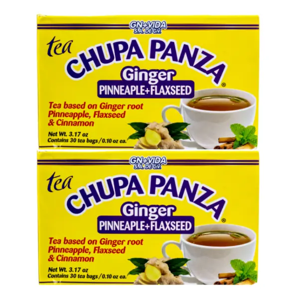 CHUPA PANZA 2-Pack Health Tea Bags - Ginger-Infused Refreshing Herbal Beverage, Saturated Fat-Free
