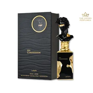 Lattafa His Confession Eau de Parfum for Men 3.4 oz (100ml) – Notes of Mandarin, Vanilla & Amber.