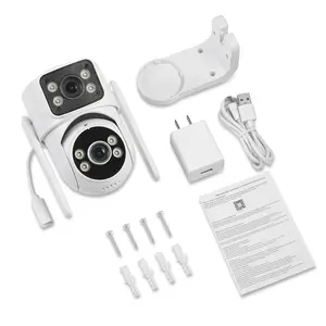 Dual - Lens Outdoor WiFi Security Camera support wifi 5GHz 2.4GHz, PTZ 355 Pan 90 Tilt, Human Detection Auto Tracking, 2 - Way Audio, IP66, Night Vision, 24 7 Recording