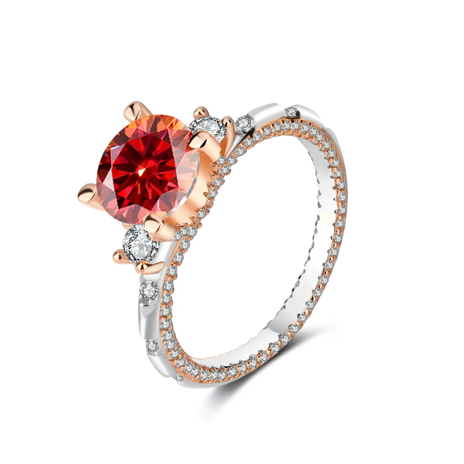 2 carats (orange red Mozambique diamond)