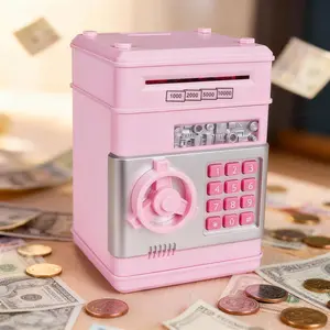 Password Money Management Box, Anti-theft Piggy Bank, Hard Plastic Safe Money Saving Box for Boys & Girls (battery Required, without Battery) for New years gifts