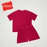 Hanes Originals 2 Piece Lounge Set Comfywear Supersoft Boxy T-shirt & Sleep Shorts Loungewear Women's Comfortable Fit Soft Stretch Fabric Breathable Hla202