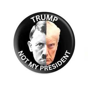 Anti-Trump "Not My President" Pin Button, Political Resistance Protest Badge, Liberal Activist Pin, Unisex Accessory