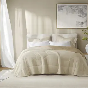360 Stand Reversible Tencel Comforter Blanket - Dual Tone, Nylon Blend, Sculpture Stitch, Linen Fabric, Full Size, Cool Climate Bedding