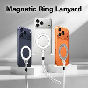 Multifunctional Magnetic Phone Lanyard, Detachable Durable Material Magsafe Ring Holder, Anti-Loss Strap for iPhone 12 & Up Series