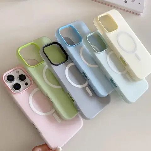 Shockproof Colorful MagSafe Magnetic Phone Case Cover For iPhone 18 / 17 / 16 / 15 / 14 / 13 / Plus / Pro / Pro Max / Matte Shockproof Casing