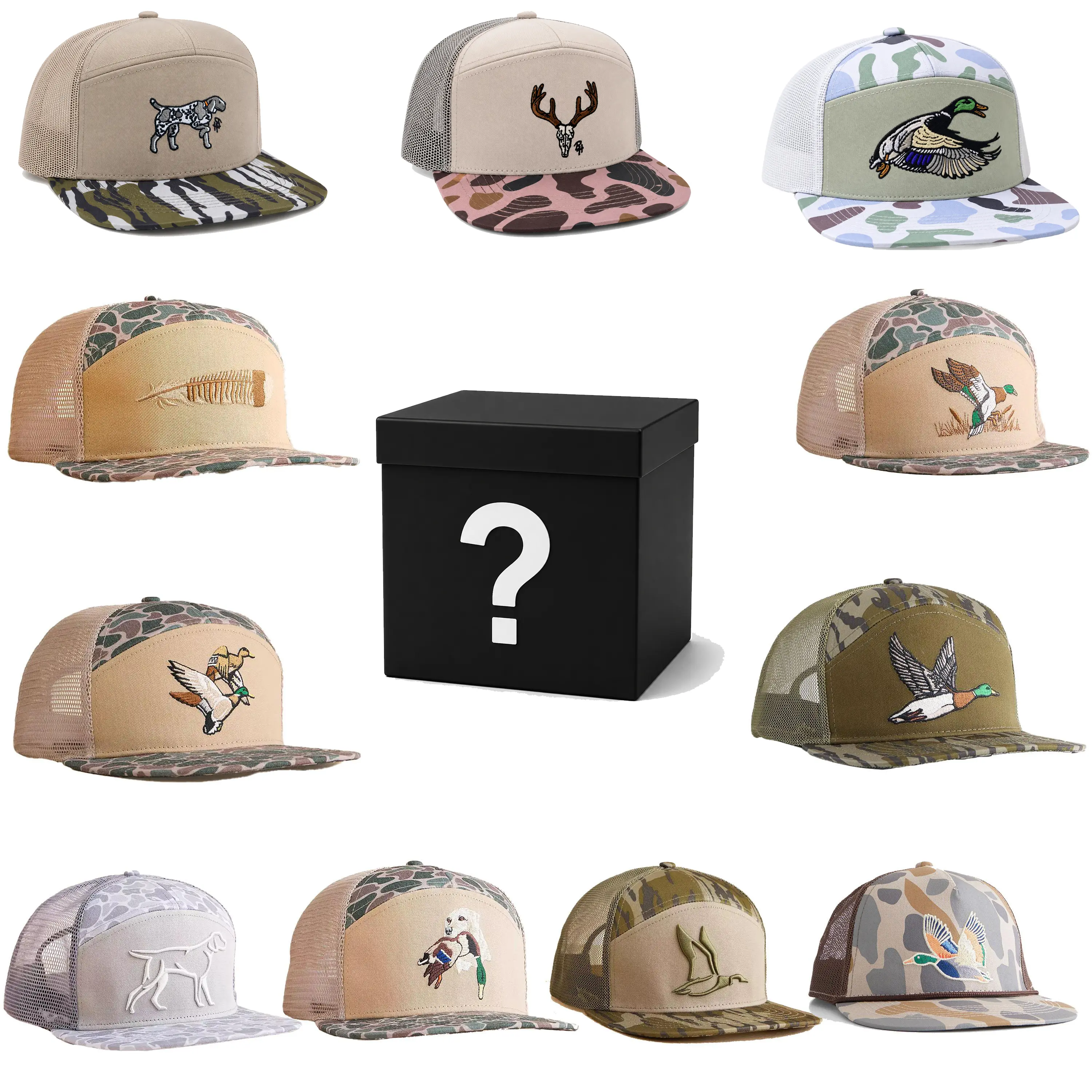 Classic Hat One Hat Sent, 7 Panel Camouflage Hunting Hat, Dog Hunting, Duck Hunt, Mallard Ducks, Deer Hunt Hat, Cotton Snapback