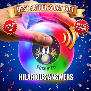 Predicto Talking Fortune Telling Ball - Funny Fathers Day Gift for Dad - Motion Activated with 25 Hilarious Answers in a Real Voice - Color Changing LED Crystal Ball & Spooky Music - Funny Gag Gift for Men Women Teens - Novelty Toy