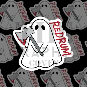 Goth Horror Stickers by The Graphic Coven | Horror Book Lover, Redrum, 666, Horror Movies & Chill, Bookish Stickers, Horror Movie Lover Gifts