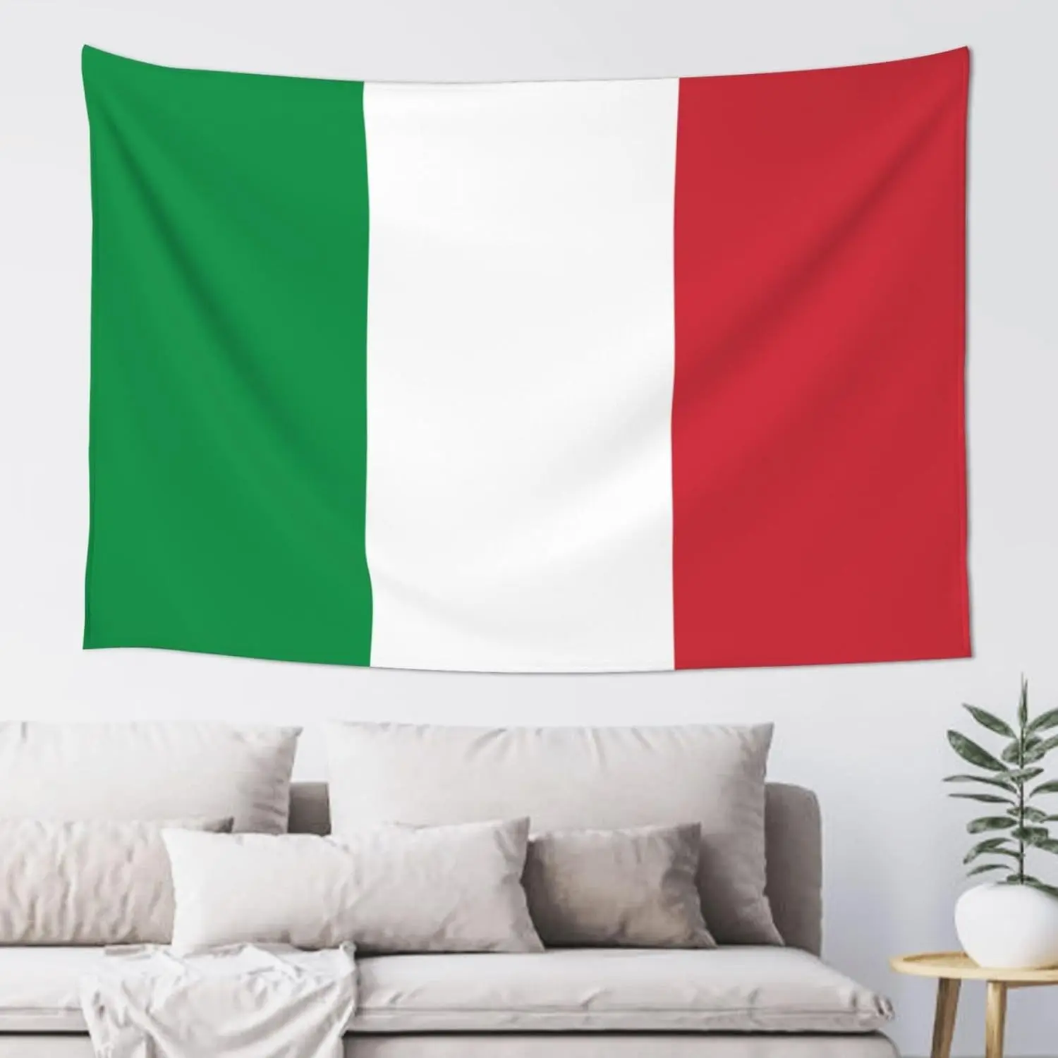 Italian Flag Synthetic Tapestry - 60x40 in Lightweight 1-Sided Print Room Art, Hand Wash Safe Indoor/Outdoor Home Wall Decor for Bedroom