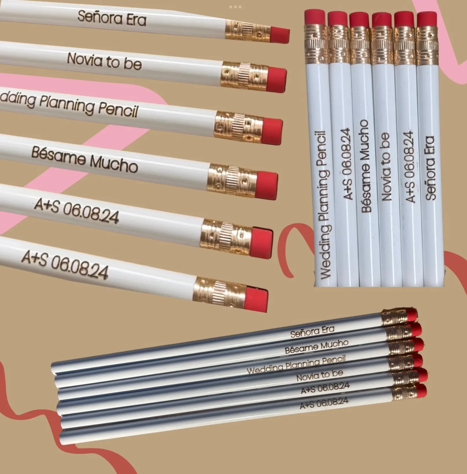 Customized Wood White Pencils for Brides
