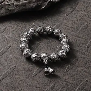 GTHIC Six-character Mantra Stainless Steel Bracelet for Men Gothic Jewelry Accessories Party Gift