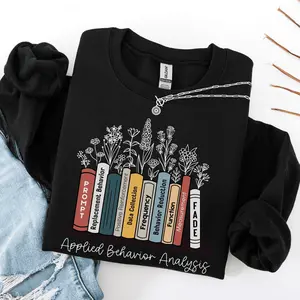 Floral Bcba Sweatshirt Or T-Shirt Retro Aba Shirt Board Certified Behavior Analyst Shirt Gift For Aba Therapist Hoodie Therapi Men & Women’s Hoodies