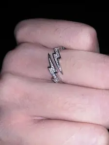 Fashionable Lightning Hip Hop Ring, Adjustable Open Design, Perfect Gift for Couples, Stylish Jewelry Accessory, Trendy Fashion Item
