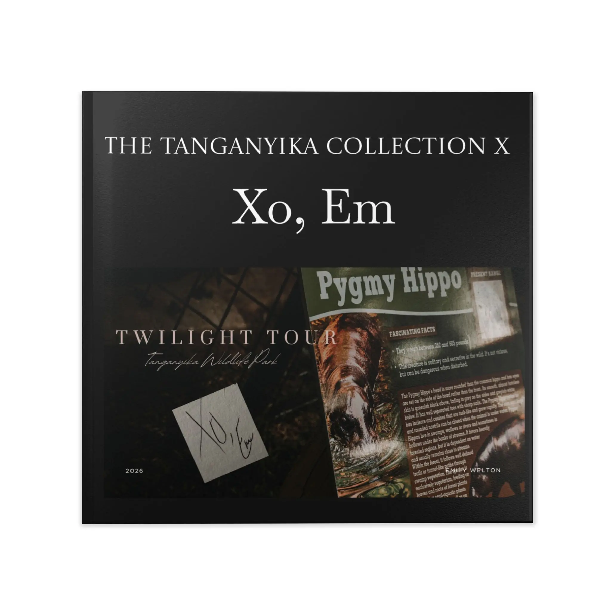 Tanganyika Collection X Xo, Em Hardcover Photo Book | Wildlife Pygmy Hippo Photography