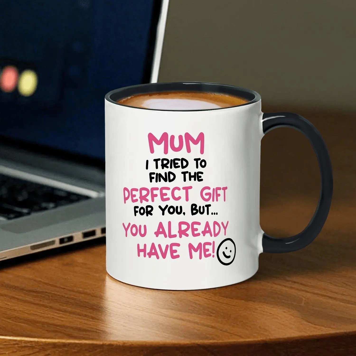1pc Joke "Mom, I Tried to Find The Perfect Gift for You, But... You Already Have Me!" Ceramic Coffee Mug - 11 Oz, Reusable, Hand Wash Only, Suitable for Mother'S Day, Christmas, Halloween, And Birthdays, a Unique Gift Idea for Mom