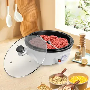 Commercial Coffee Bean Roaster 110V 1200W Electric Coffee Bean Roasting Machine for Nut, Peanut, Cashew, Household Bean Baker Roaster Adjustable Temperature from 100°c to 240°c Enameled Cast Iron Cookware Set Non-Stick Ceramic