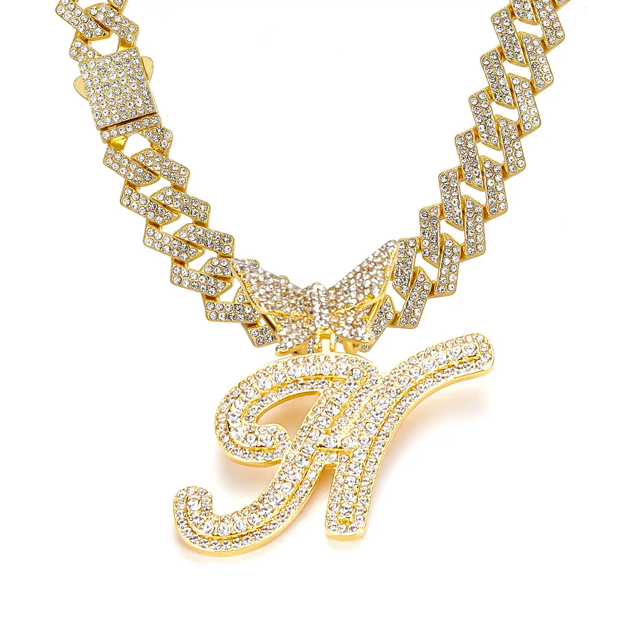 Golden letter necklace H