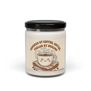 Powered by Coffee Soy Candle, Coffee Humor | Caffeine Funny Candle
