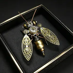 Mechanical Wasp 3D Metal Puzzle Kit, Steampunk Insect Model Building Set, DIY Hobby Gift for Adults, Includes Precision Tweezers