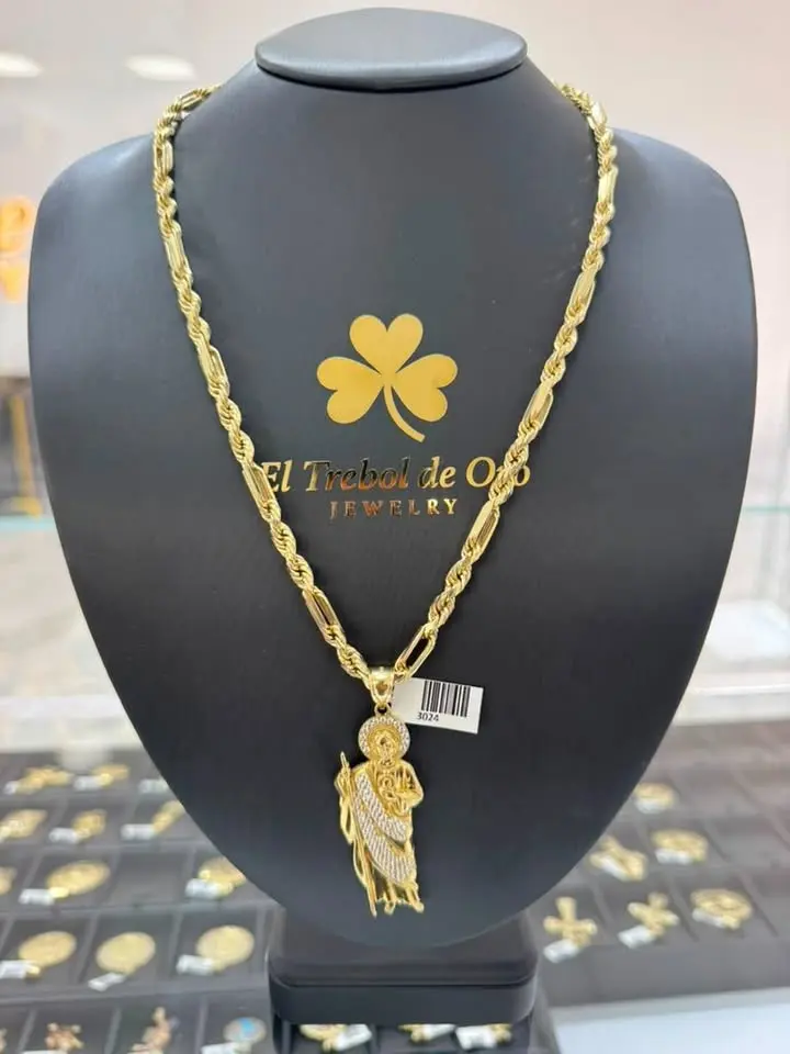Cadena Milano Oro 10K Size 22" 5.5mm de grosor con su dije