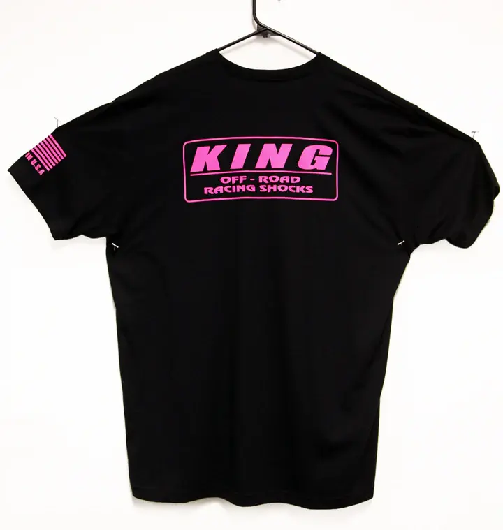 KING SHOCKS BLACK CVC CREW TEE W/ NEON HOT PINK LOGO