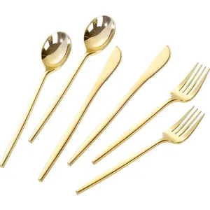 300PCS Gold Silverware Set Disposable - Gold Utensils Set - Cutlery Disposable - Include 100, 100, 100 for & Wedding