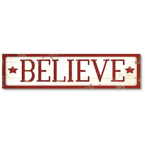 Courtside Market Believe 6x24 Wooden Panel