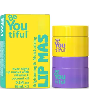 Lip Masks Set by BeYOUtiful, Hydrating Lip Balm Treatment for Dry, Chapped Lips, Lip Gloss for Girls and Boys, Skin Care for Teens, 2pc, 0.3oz Each