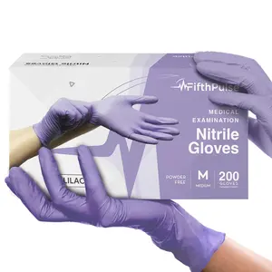 Nitrile Disposable Gloves - 200 Count - 3 Mil Medium - Powder and Latex Free Rubber Gloves - Surgical Medical Exam Gloves - Food Safe Cooking Gloves