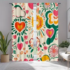 Vintage 70s Floral Curtains Set of 2, Bohemian Style Bedroom Living Room Drapes, Retro Home Decor, No Ca Prop 65 Warning