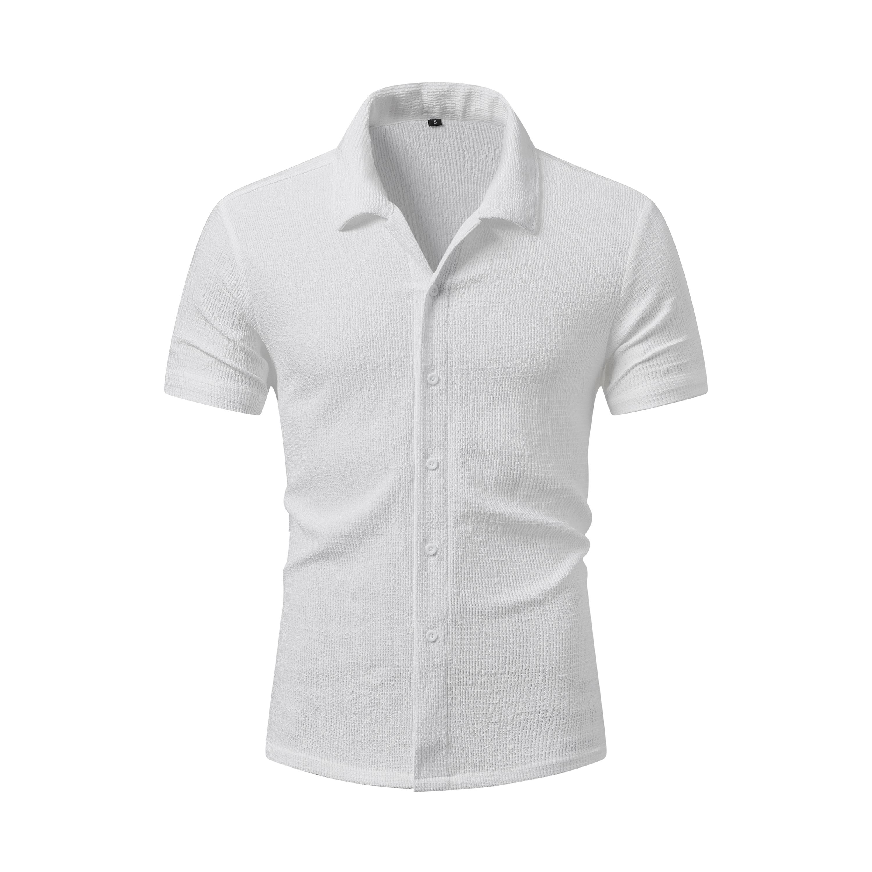 2-Pack Men’s Short Sleeve Shirts – Casual Business Style, Slightly Stretchable, Wrinkle Resistant, Slim Fit, Comfortable and Stylish,SummerWins