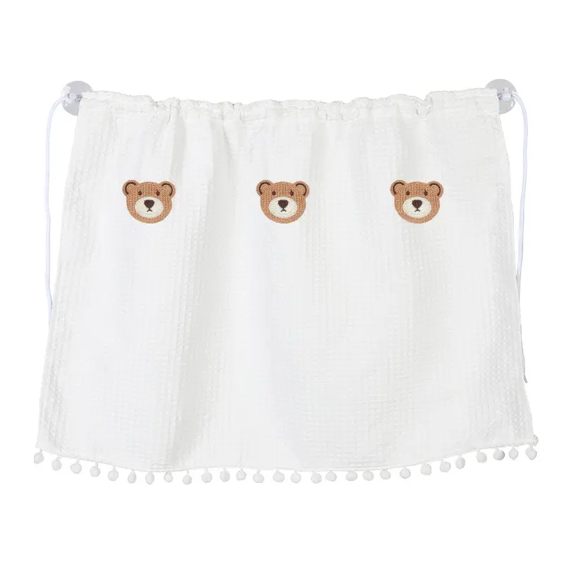 Large waffle curtain with three bears