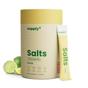 Supply6 Salts | Electrolytes Mix | 3x Hydration | No Sugar | Essential Electrolytes + Zinc & Fiber for better absorption | Healthcare | Magnesium | 18 Stick Servings