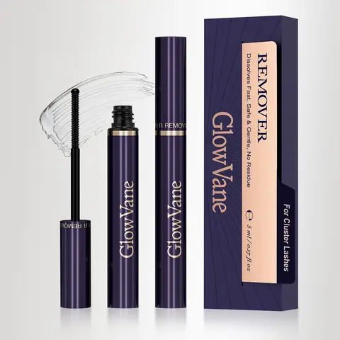 GlowVane Mild Peel-Off Cosmetic Bond Remover - Sensitive Safe, Quick Remove Waterproof Lash Glue Remover for DIY Lash Clusters Home Use (5ml)