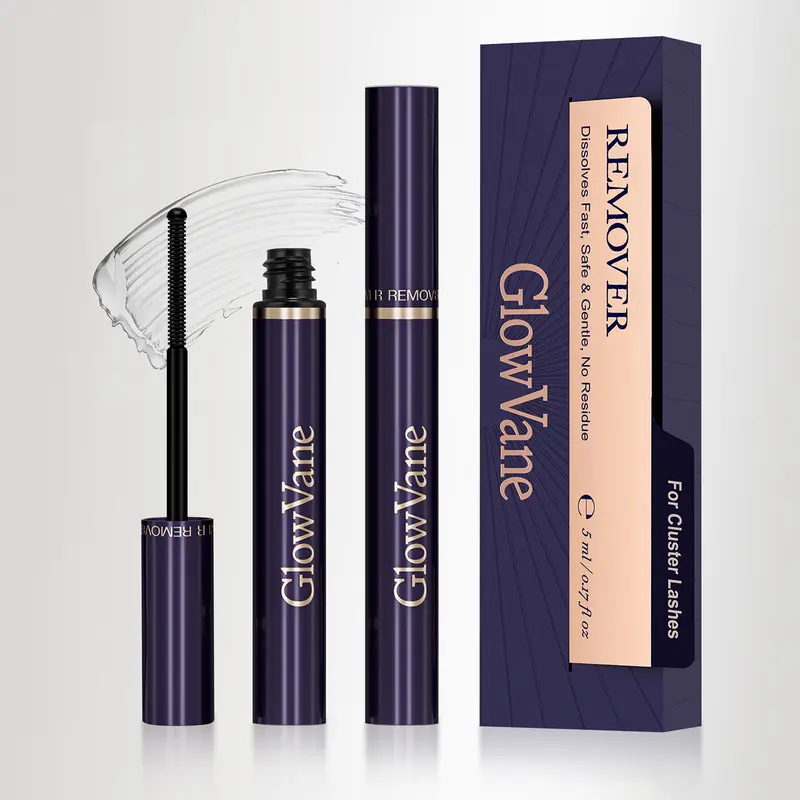 GlowVane Mild Peel-Off Cosmetic Bond Remover - Sensitive Safe, Quick Remove Waterproof Lash Glue Remover for DIY Lash Clusters Home Use (5ml)