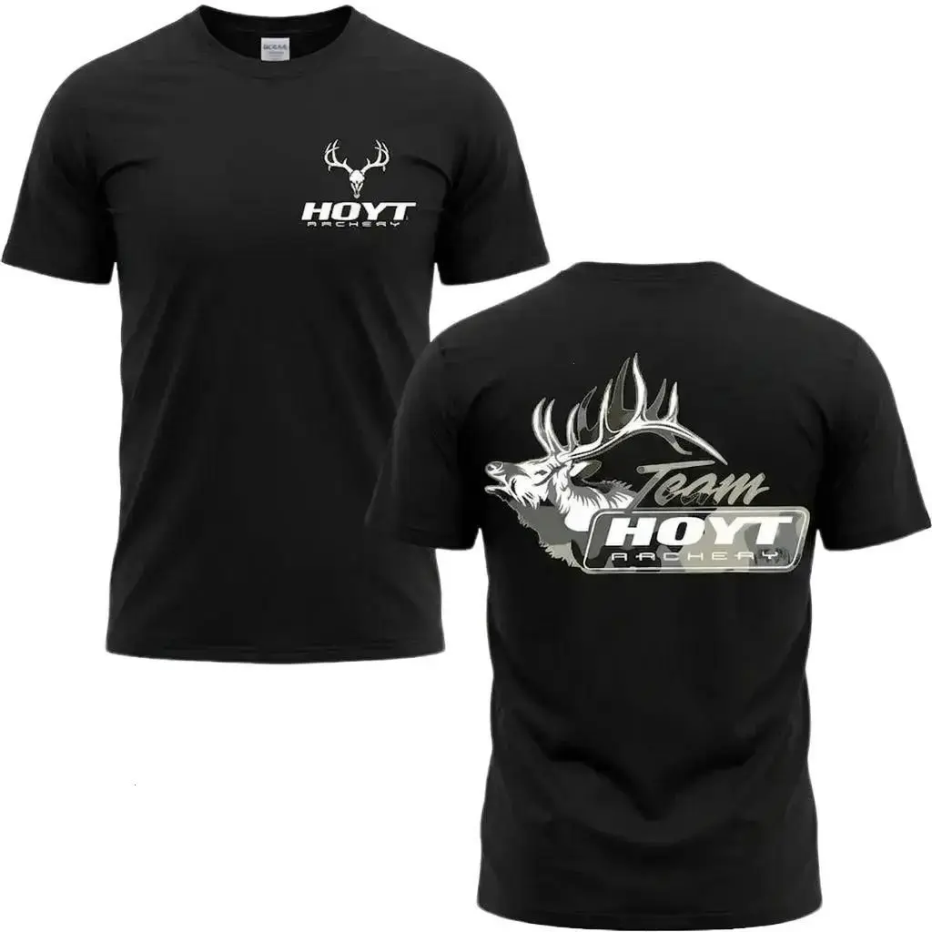 HOYT Archery Team Shirt Military Green, Deer Buck Hunting Shirt for Men, Bowhunter Outdoor Pullover, Archery Lover Gift, Fall Winter Hunting Apparel