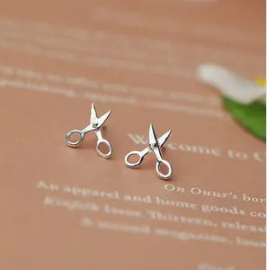 Sterling Silver Small Scissors Earrings