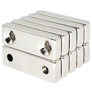Strong Neodymium Square Magnets, Double Hole Design Magnets, Durable Multi-Application Magnetic Tool for Door, Window, Cabinet, Hardware