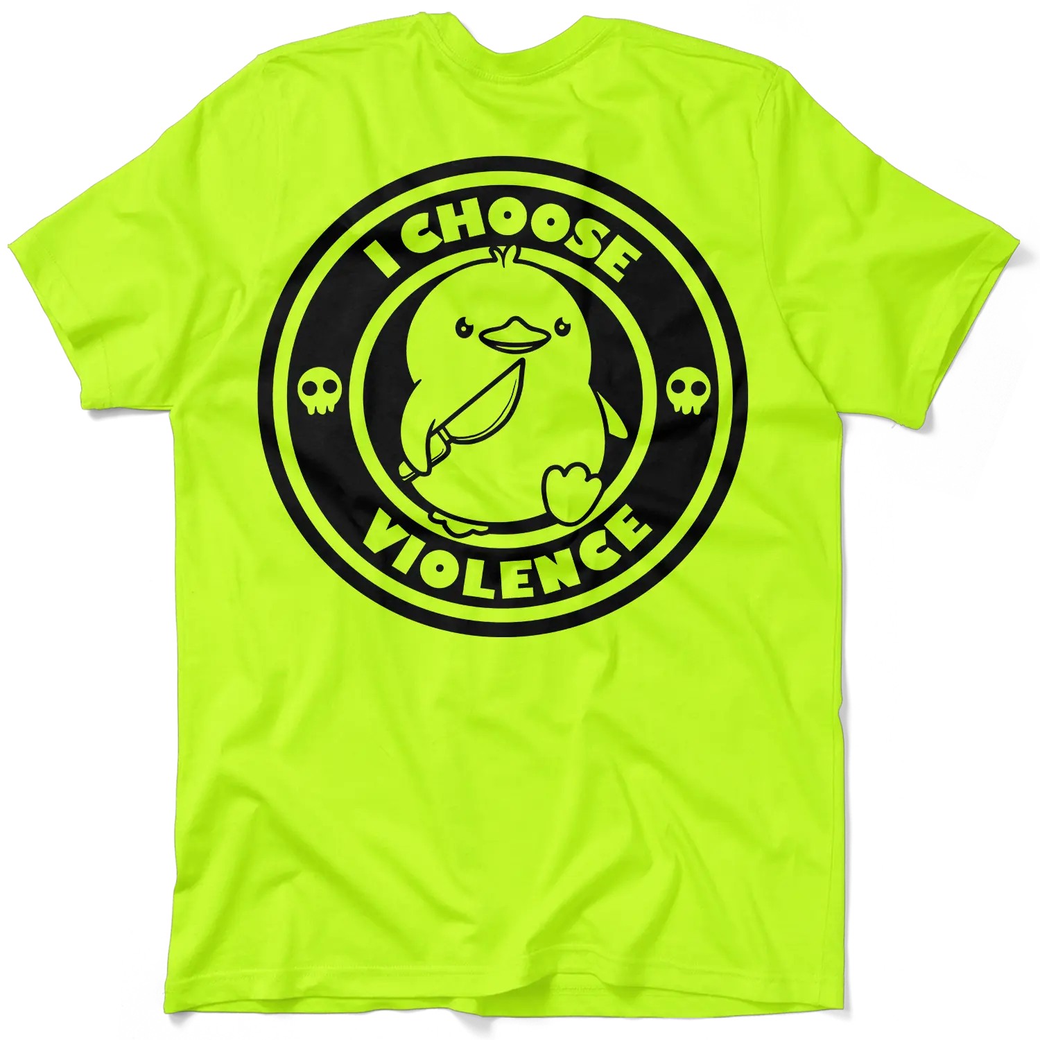 Violence - Men's Hi Visibility Safety Yellow Work T-Shirt Jersey Menswear Cotton/Poly Blend | Graphic tees Apparel | Funny, Sarcastic For Blue Collars