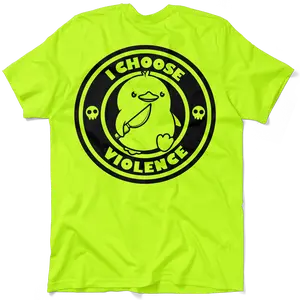 Violence - Men's Hi Visibility Safety Yellow Work T-Shirt Jersey Menswear Cotton/Poly Blend | Graphic tees Apparel | Funny, Sarcastic For Blue Collars