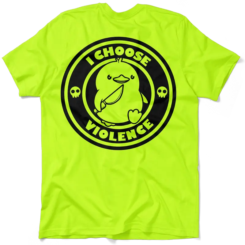 Violence - Men's Hi Visibility Safety Yellow Work T-Shirt Jersey Menswear Cotton/Poly Blend | Graphic tees Apparel | Funny, Sarcastic For Blue Collars