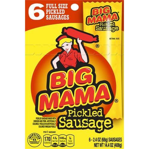 Penrose Big Mama Pickled Sausages, 2.4 Ounce, 6 Pack