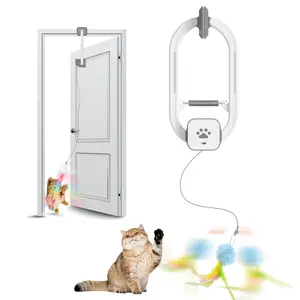 Electric Cat Teaser with Remote, Interactive Pet Toy, Rechargeable Door Clip Design, Dual Modes --- 360 °   Rotation and Irregular Jumping, Stimulates Mind & Body,cat toys, cat stuff Bird cat stuff cat toys,Christmas gifts,Interactive Cat Toy
