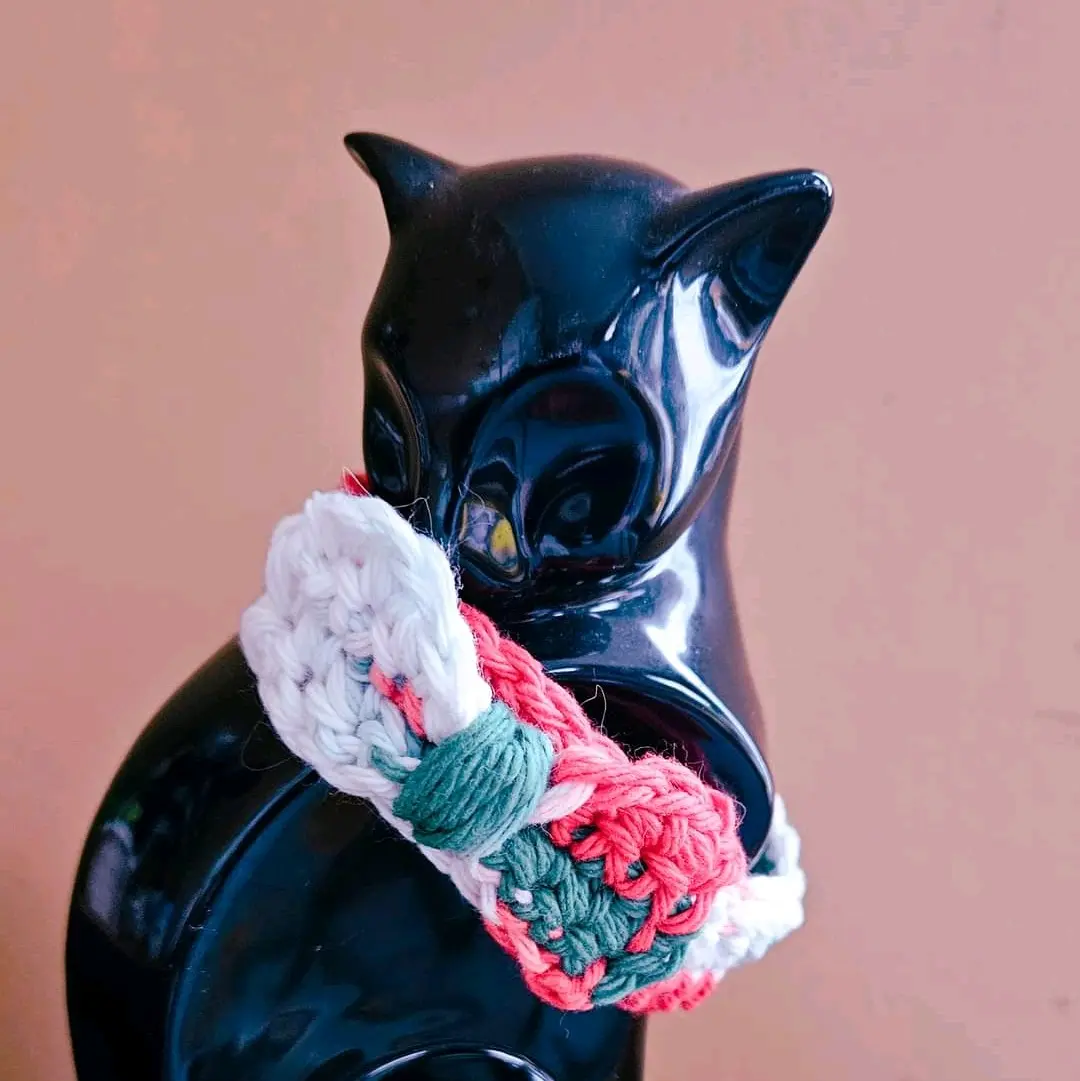 Handmade Crochet Cat Collar